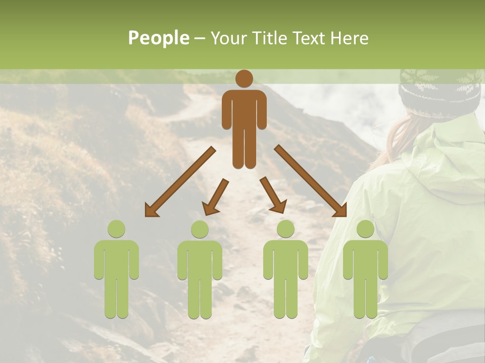A Person Walking Up A Mountain Trail With Skis PowerPoint Template