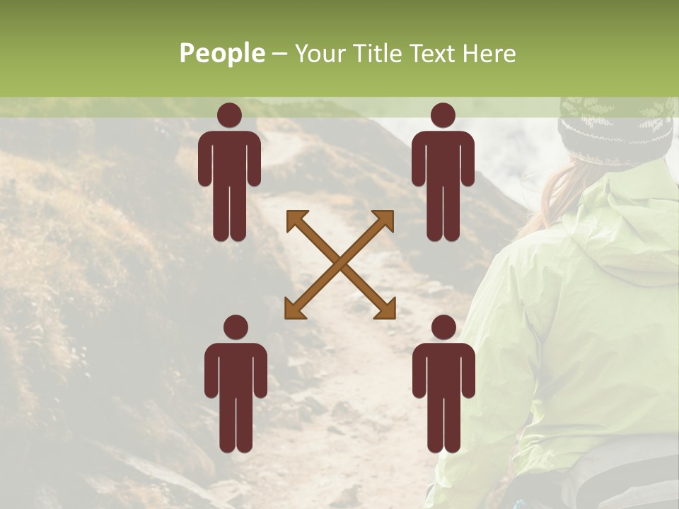 A Person Walking Up A Mountain Trail With Skis PowerPoint Template