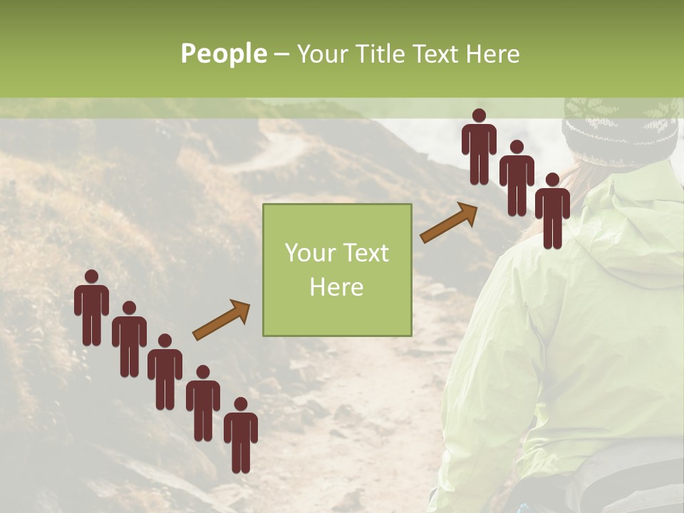 A Person Walking Up A Mountain Trail With Skis PowerPoint Template