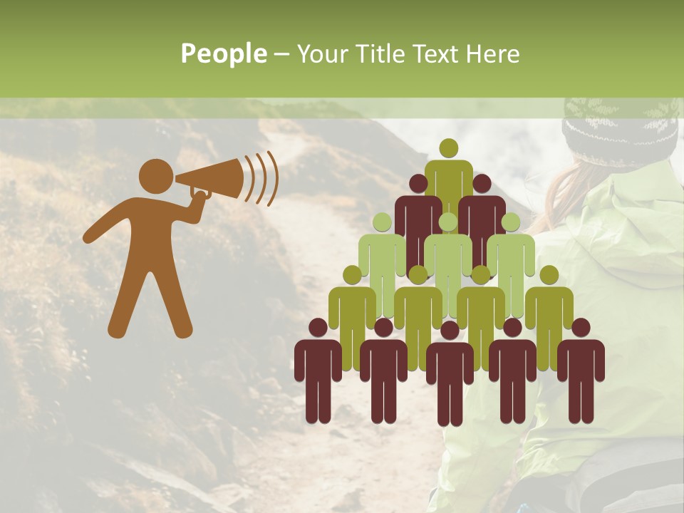 A Person Walking Up A Mountain Trail With Skis PowerPoint Template