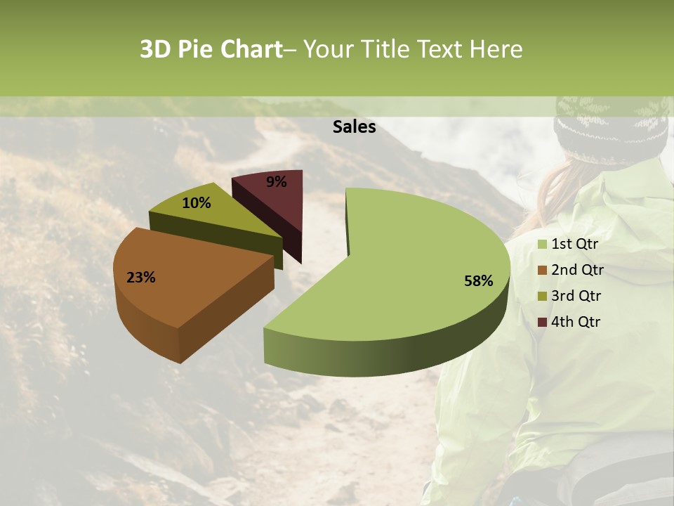 A Person Walking Up A Mountain Trail With Skis PowerPoint Template