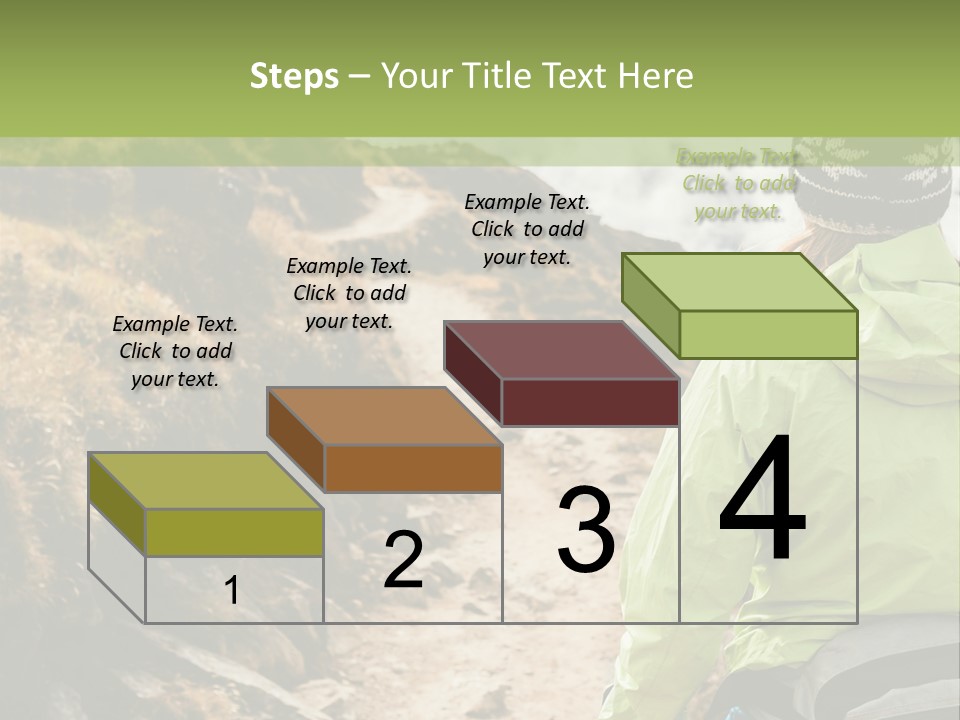 A Person Walking Up A Mountain Trail With Skis PowerPoint Template