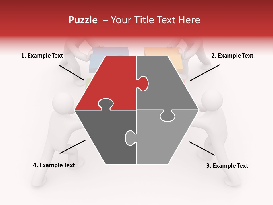 A Group Of People Holding Puzzle Pieces Together PowerPoint Template