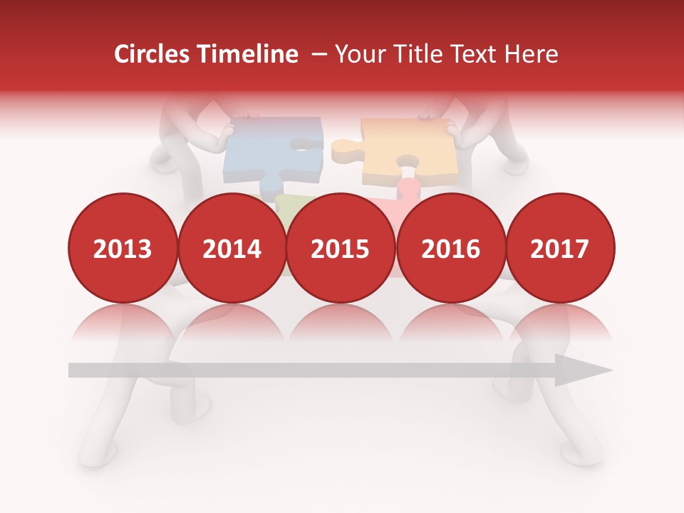 A Group Of People Holding Puzzle Pieces Together PowerPoint Template