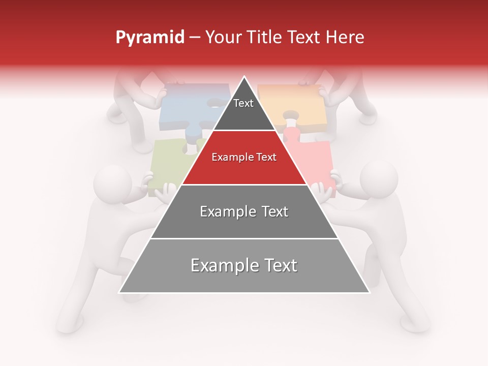 A Group Of People Holding Puzzle Pieces Together PowerPoint Template
