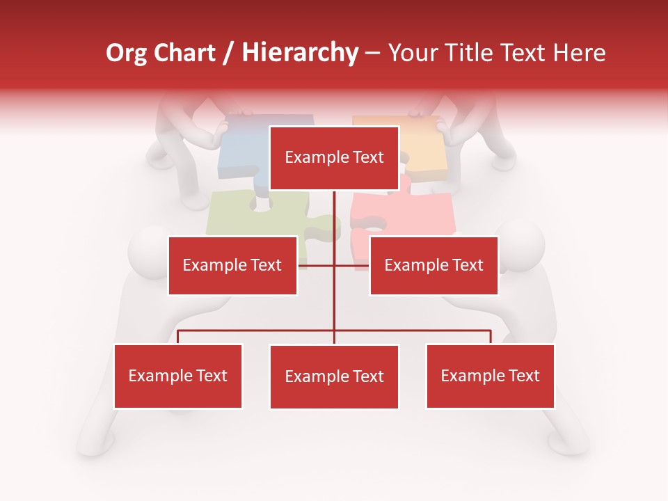 A Group Of People Holding Puzzle Pieces Together PowerPoint Template