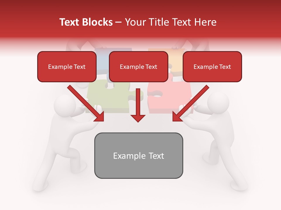A Group Of People Holding Puzzle Pieces Together PowerPoint Template