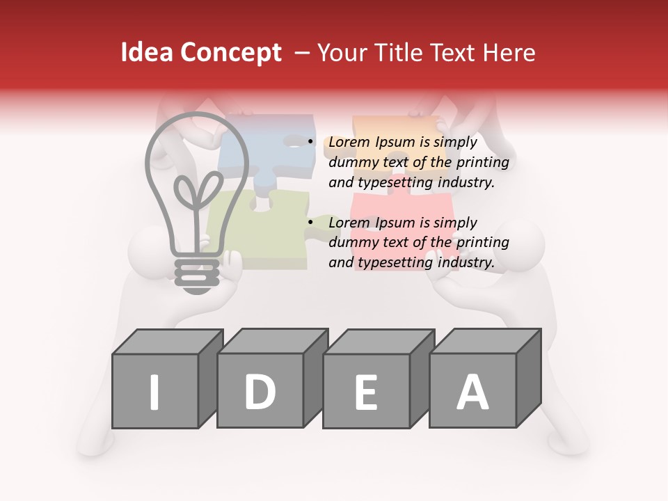 A Group Of People Holding Puzzle Pieces Together PowerPoint Template