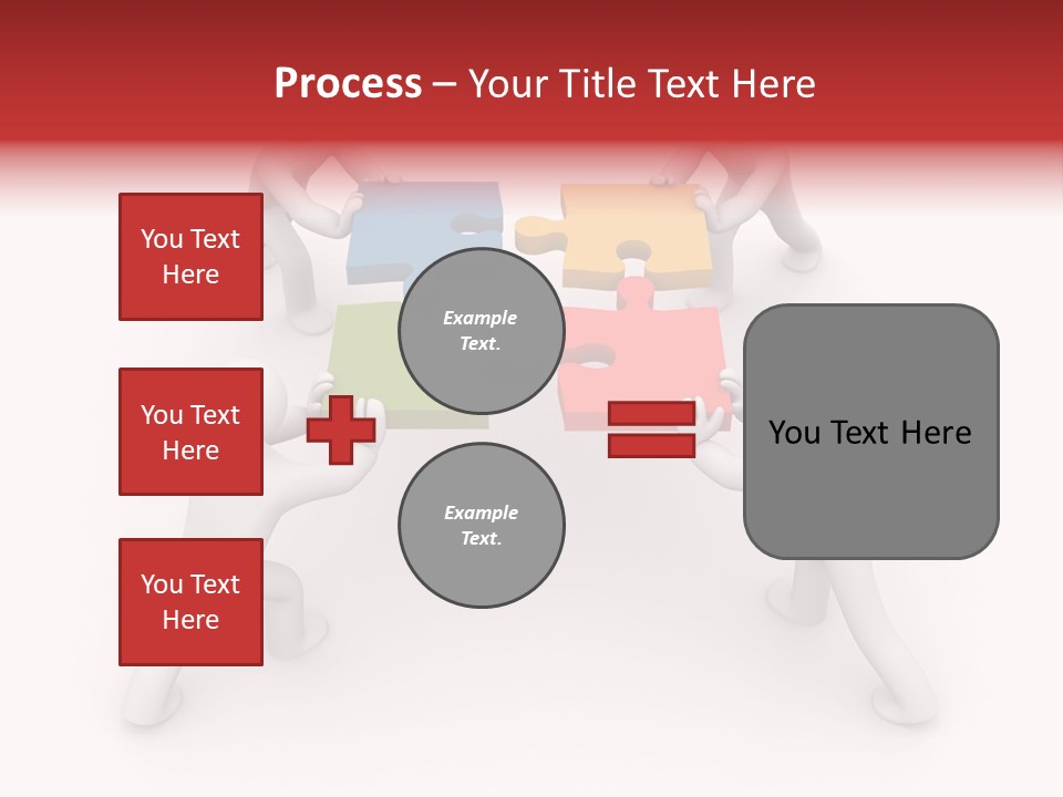 A Group Of People Holding Puzzle Pieces Together PowerPoint Template