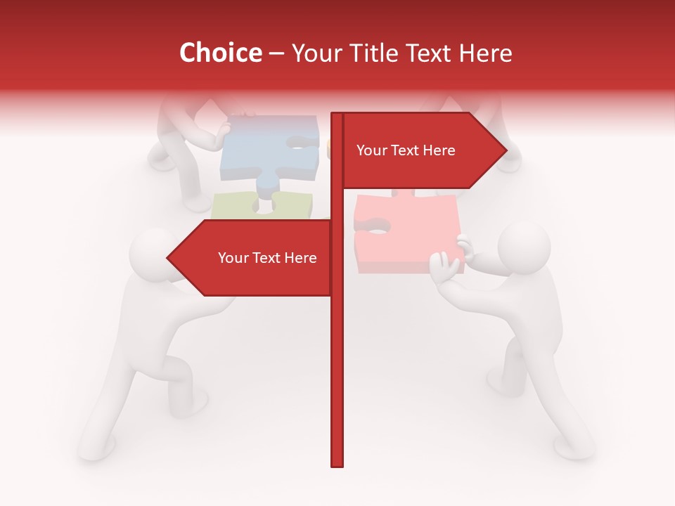 A Group Of People Holding Puzzle Pieces Together PowerPoint Template