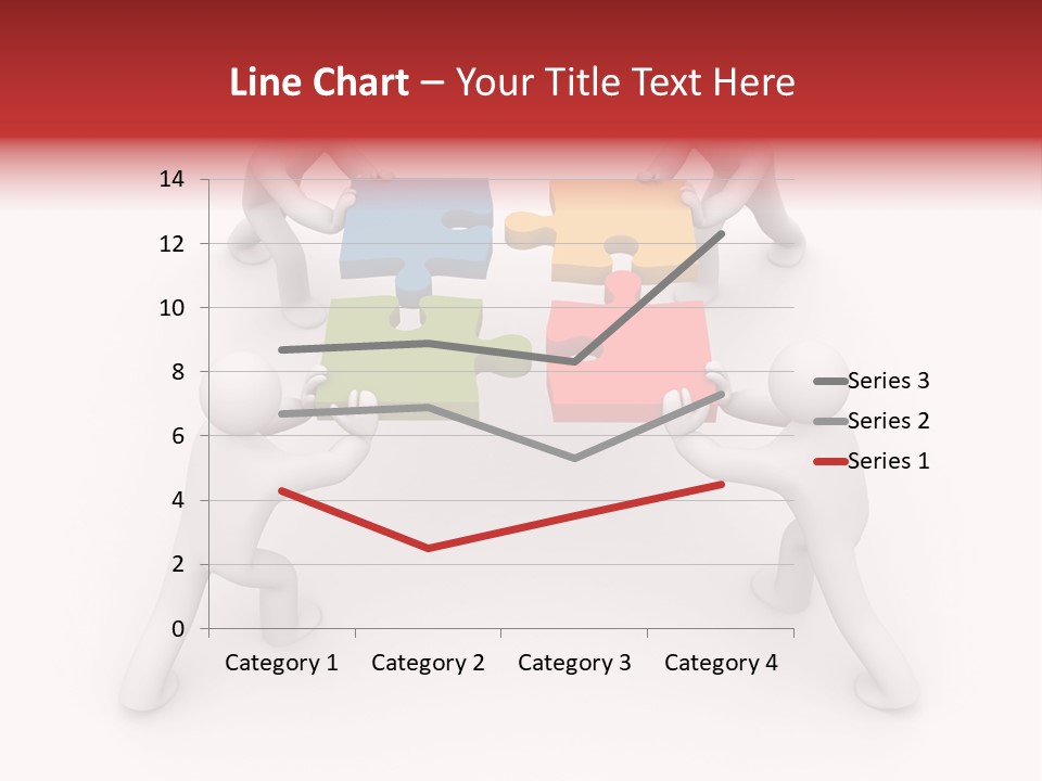 A Group Of People Holding Puzzle Pieces Together PowerPoint Template