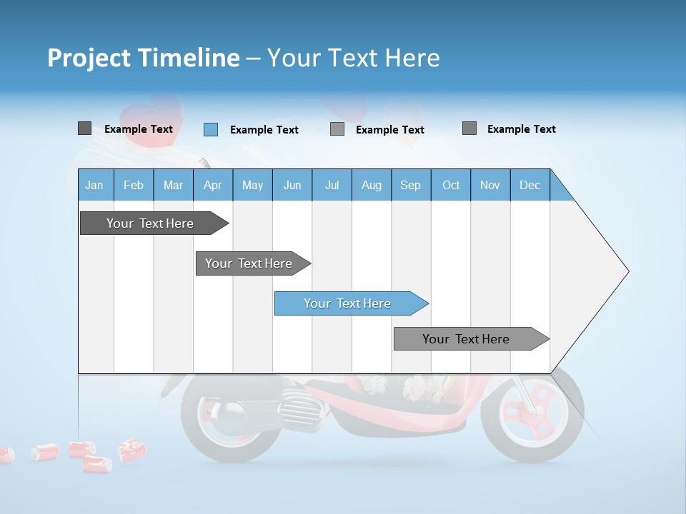 A Pink Scooter With Balloons And A Cake On It PowerPoint Template