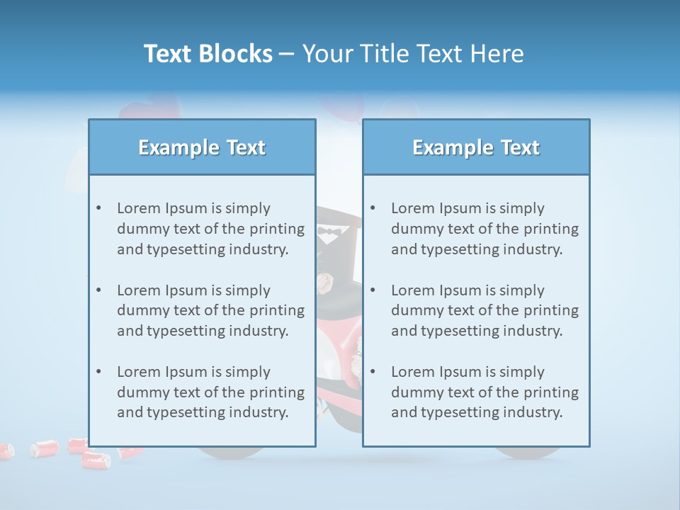 A Pink Scooter With Balloons And A Cake On It PowerPoint Template