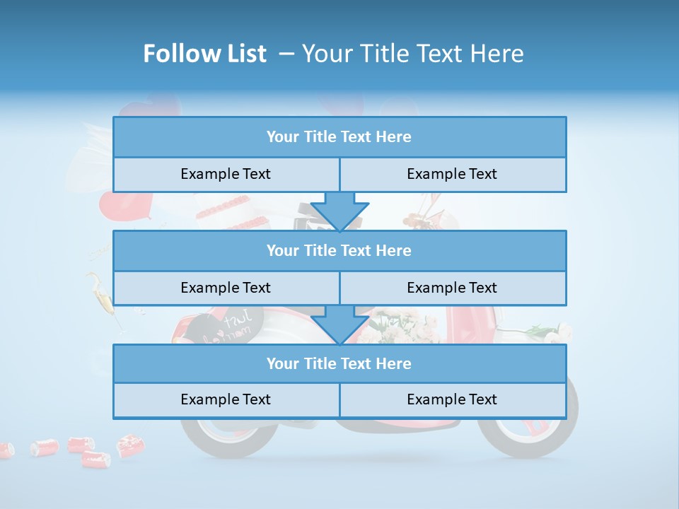 A Pink Scooter With Balloons And A Cake On It PowerPoint Template