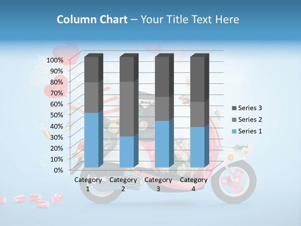 A Pink Scooter With Balloons And A Cake On It PowerPoint Template