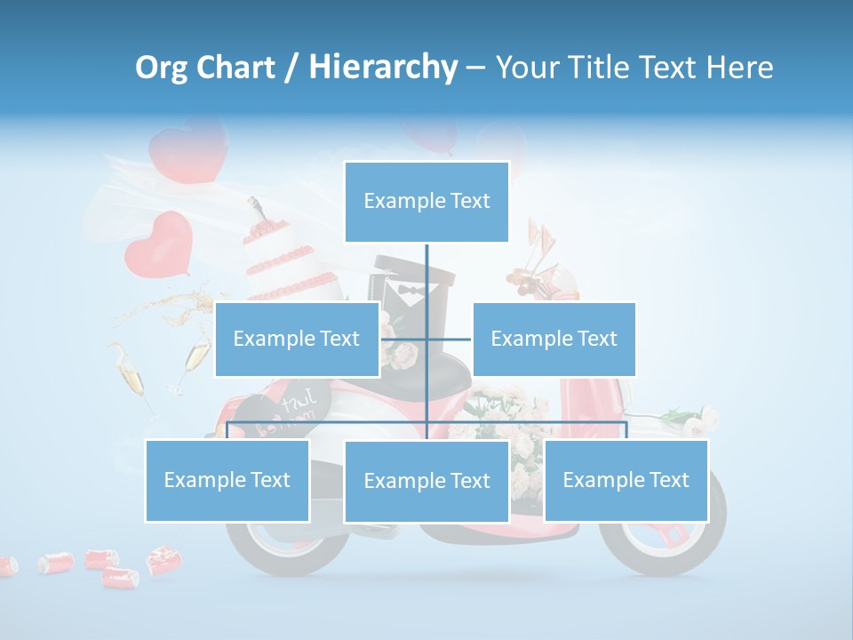 A Pink Scooter With Balloons And A Cake On It PowerPoint Template