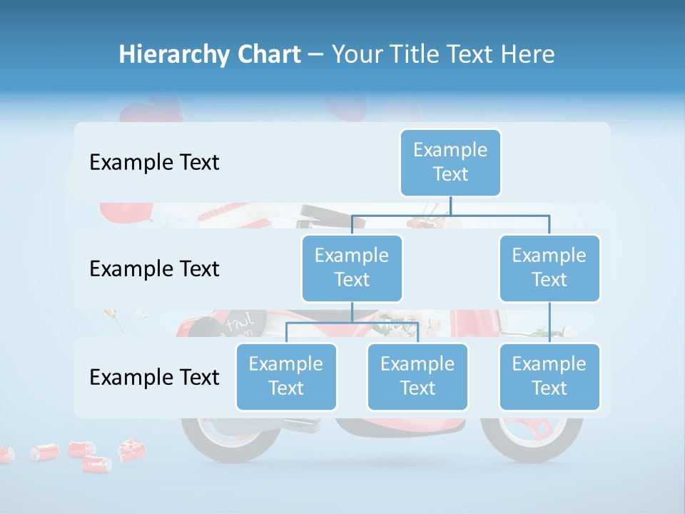 A Pink Scooter With Balloons And A Cake On It PowerPoint Template