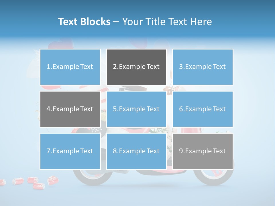 A Pink Scooter With Balloons And A Cake On It PowerPoint Template