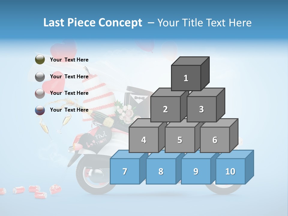 A Pink Scooter With Balloons And A Cake On It PowerPoint Template