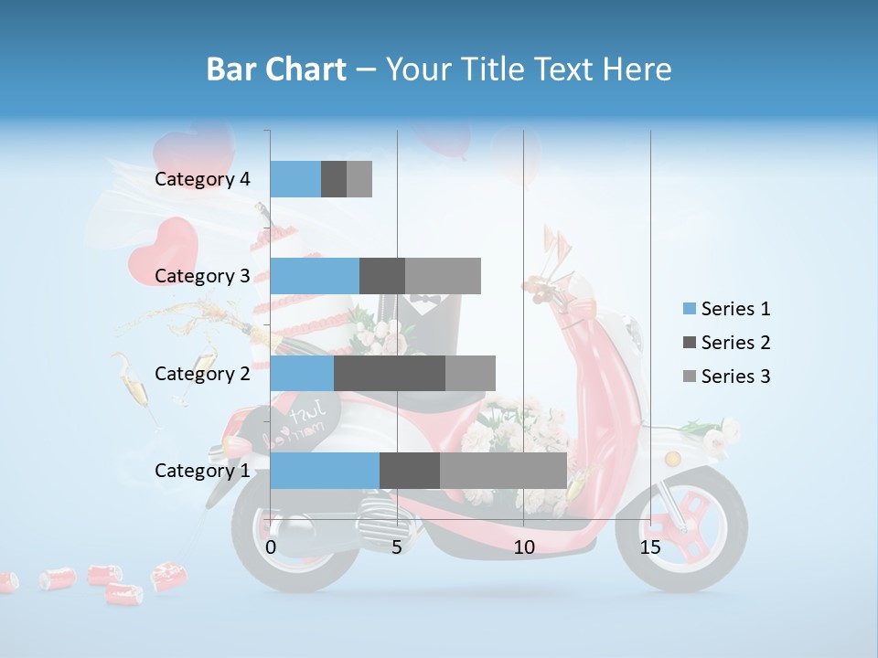 A Pink Scooter With Balloons And A Cake On It PowerPoint Template