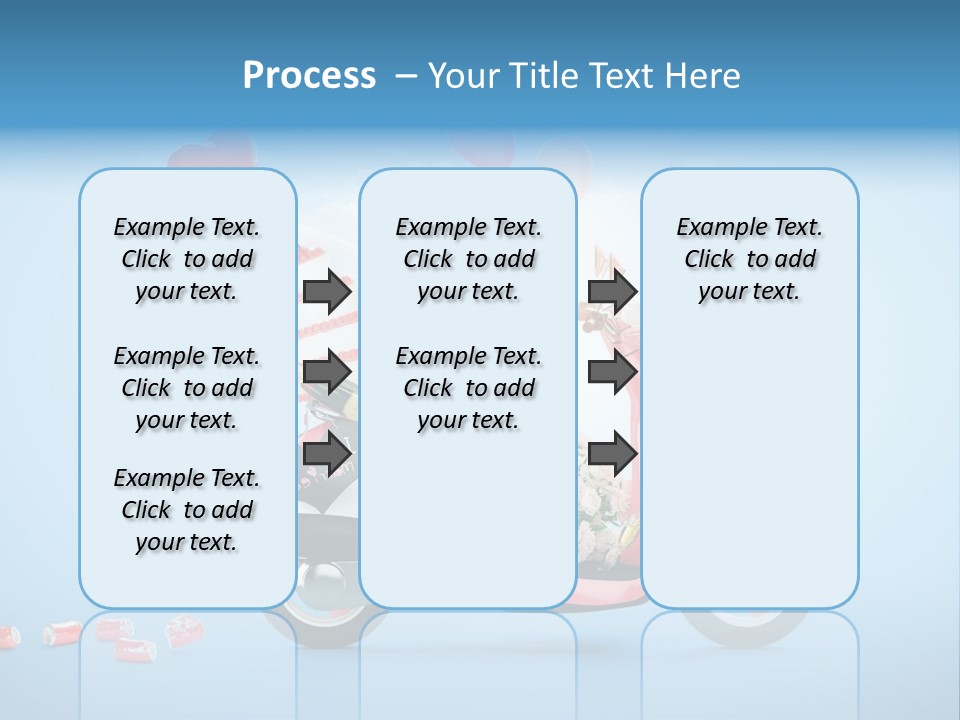 A Pink Scooter With Balloons And A Cake On It PowerPoint Template
