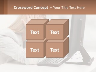 A Woman Sitting In Front Of A Computer With Her Hands On Her Head PowerPoint Template