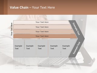 A Woman Sitting In Front Of A Computer With Her Hands On Her Head PowerPoint Template