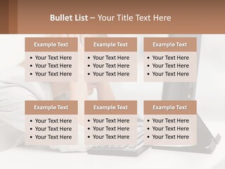 A Woman Sitting In Front Of A Computer With Her Hands On Her Head PowerPoint Template