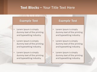 A Woman Sitting In Front Of A Computer With Her Hands On Her Head PowerPoint Template