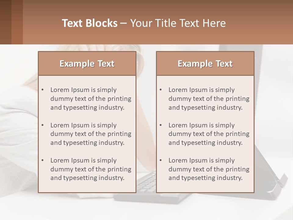 A Woman Sitting In Front Of A Computer With Her Hands On Her Head PowerPoint Template