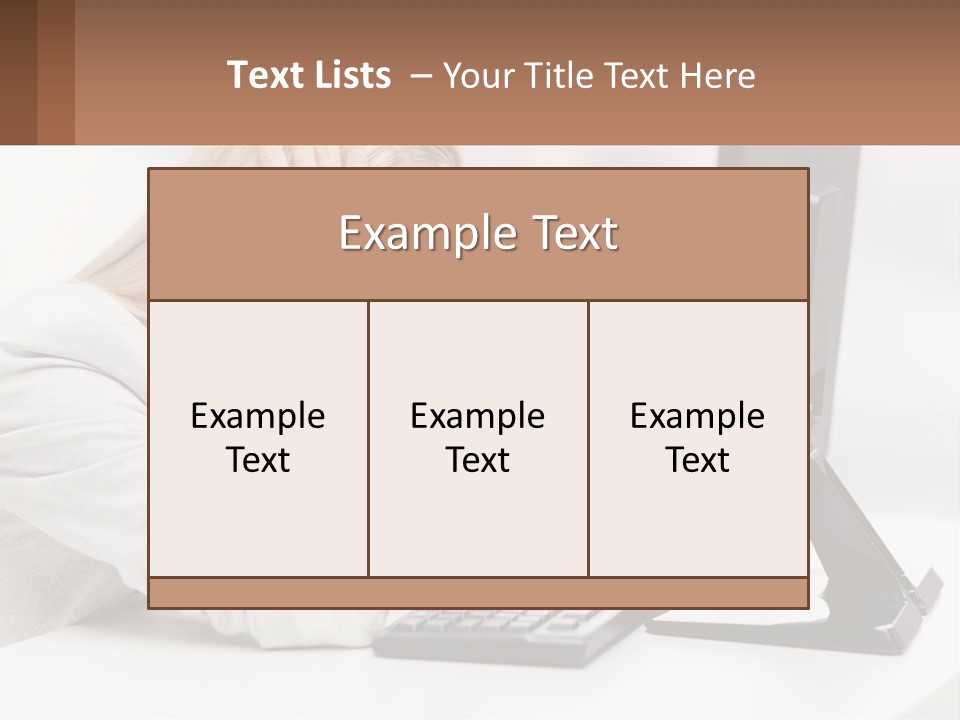 A Woman Sitting In Front Of A Computer With Her Hands On Her Head PowerPoint Template