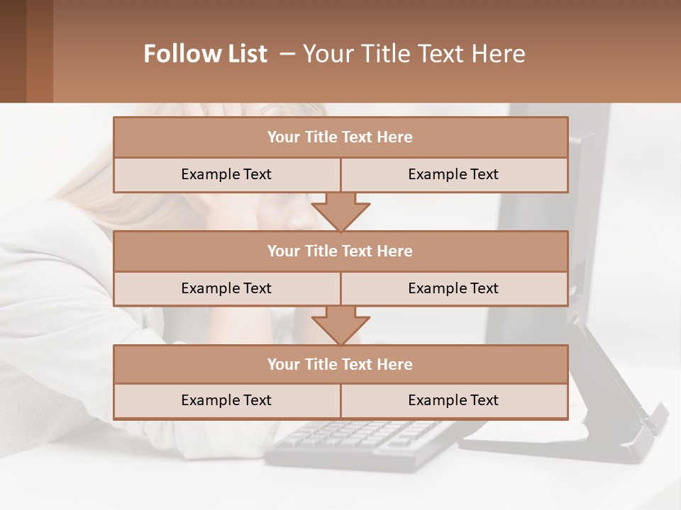 A Woman Sitting In Front Of A Computer With Her Hands On Her Head PowerPoint Template