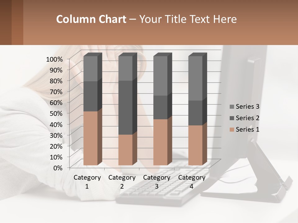 A Woman Sitting In Front Of A Computer With Her Hands On Her Head PowerPoint Template