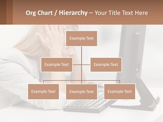 A Woman Sitting In Front Of A Computer With Her Hands On Her Head PowerPoint Template