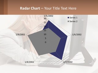 A Woman Sitting In Front Of A Computer With Her Hands On Her Head PowerPoint Template