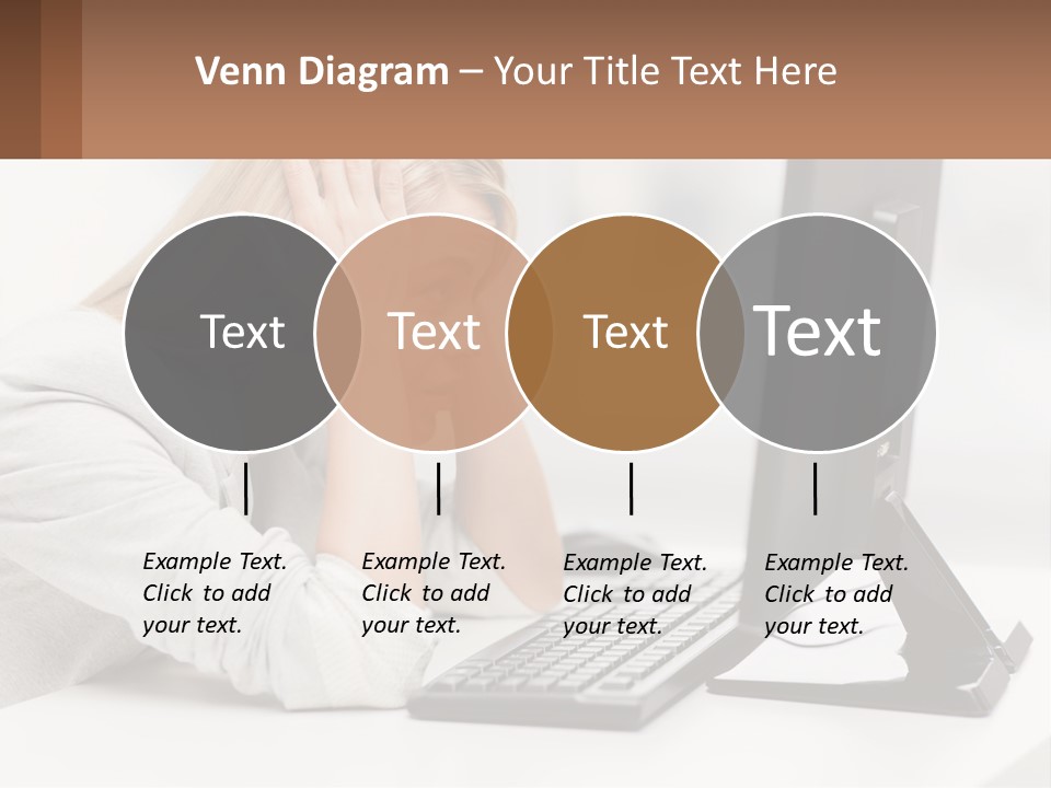 A Woman Sitting In Front Of A Computer With Her Hands On Her Head PowerPoint Template