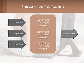A Woman Sitting In Front Of A Computer With Her Hands On Her Head PowerPoint Template