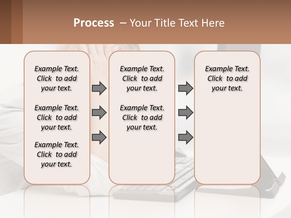 A Woman Sitting In Front Of A Computer With Her Hands On Her Head PowerPoint Template