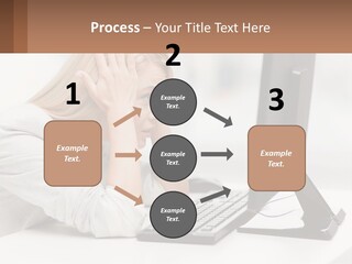 A Woman Sitting In Front Of A Computer With Her Hands On Her Head PowerPoint Template