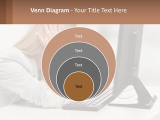 A Woman Sitting In Front Of A Computer With Her Hands On Her Head PowerPoint Template