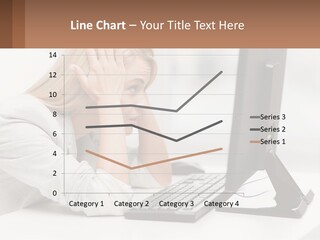 A Woman Sitting In Front Of A Computer With Her Hands On Her Head PowerPoint Template