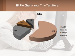 A Woman Sitting In Front Of A Computer With Her Hands On Her Head PowerPoint Template