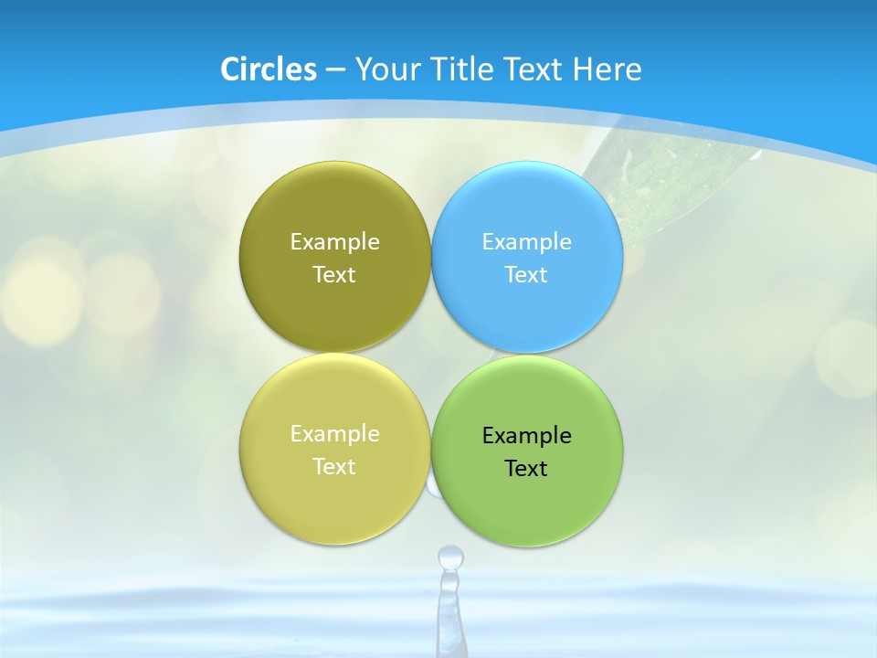 A Drop Of Water With A Green Leaf On Top Of It PowerPoint Template