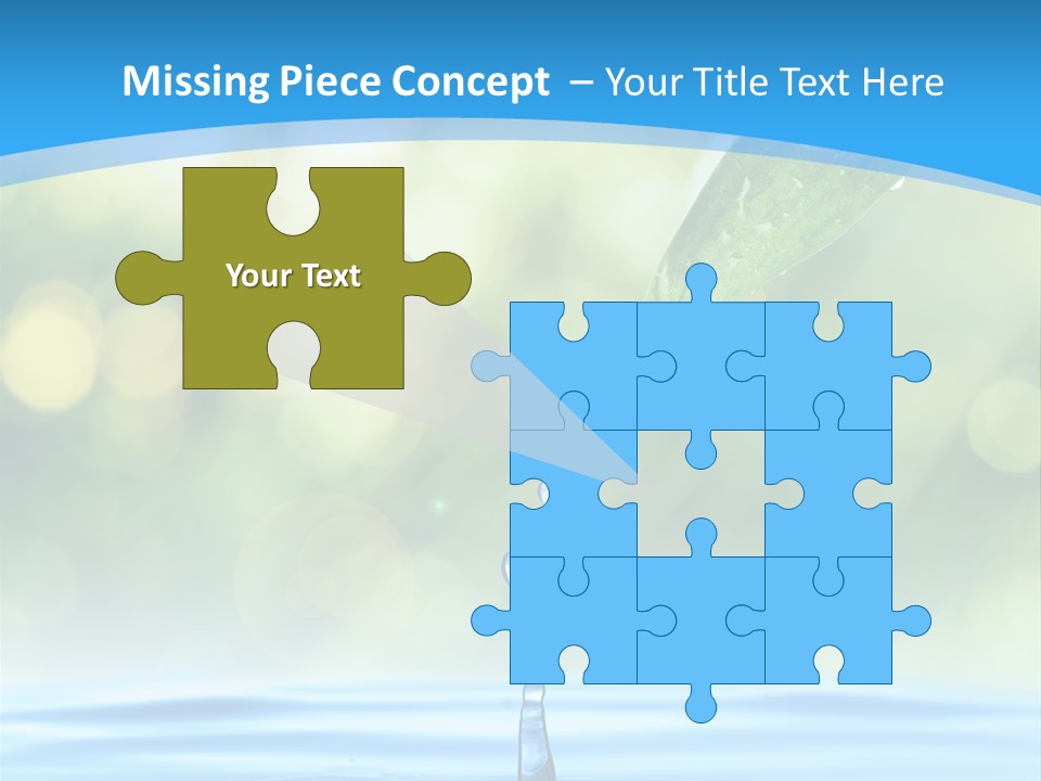 A Drop Of Water With A Green Leaf On Top Of It PowerPoint Template