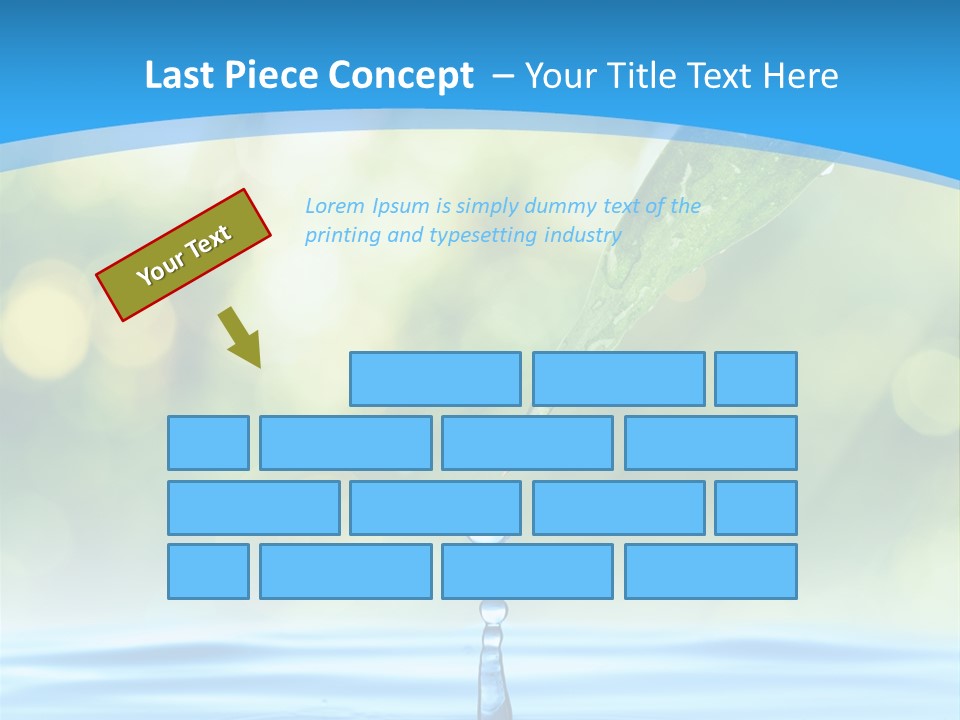 A Drop Of Water With A Green Leaf On Top Of It PowerPoint Template