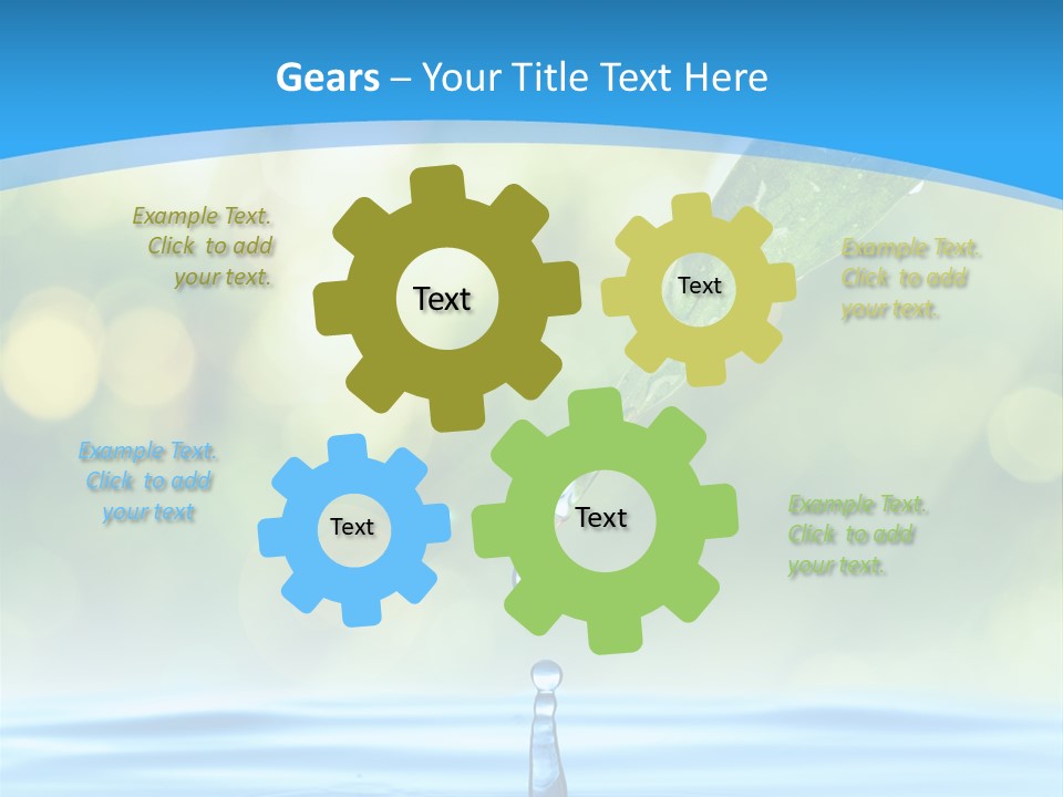 A Drop Of Water With A Green Leaf On Top Of It PowerPoint Template