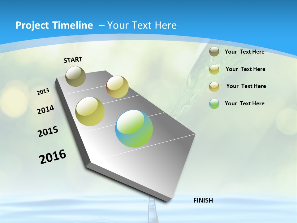 A Drop Of Water With A Green Leaf On Top Of It PowerPoint Template