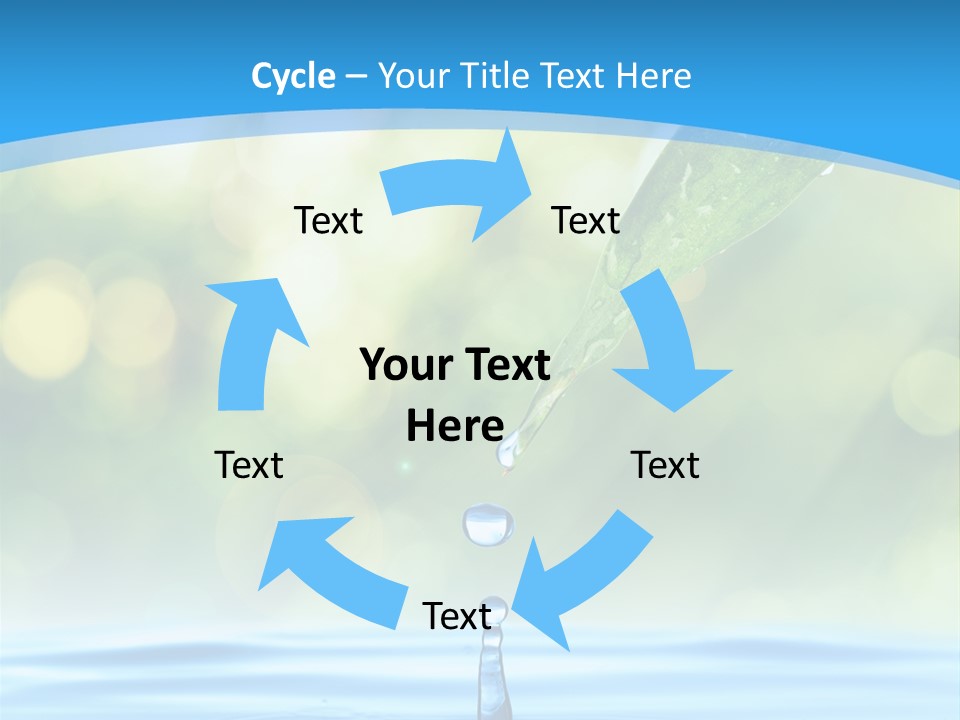 A Drop Of Water With A Green Leaf On Top Of It PowerPoint Template