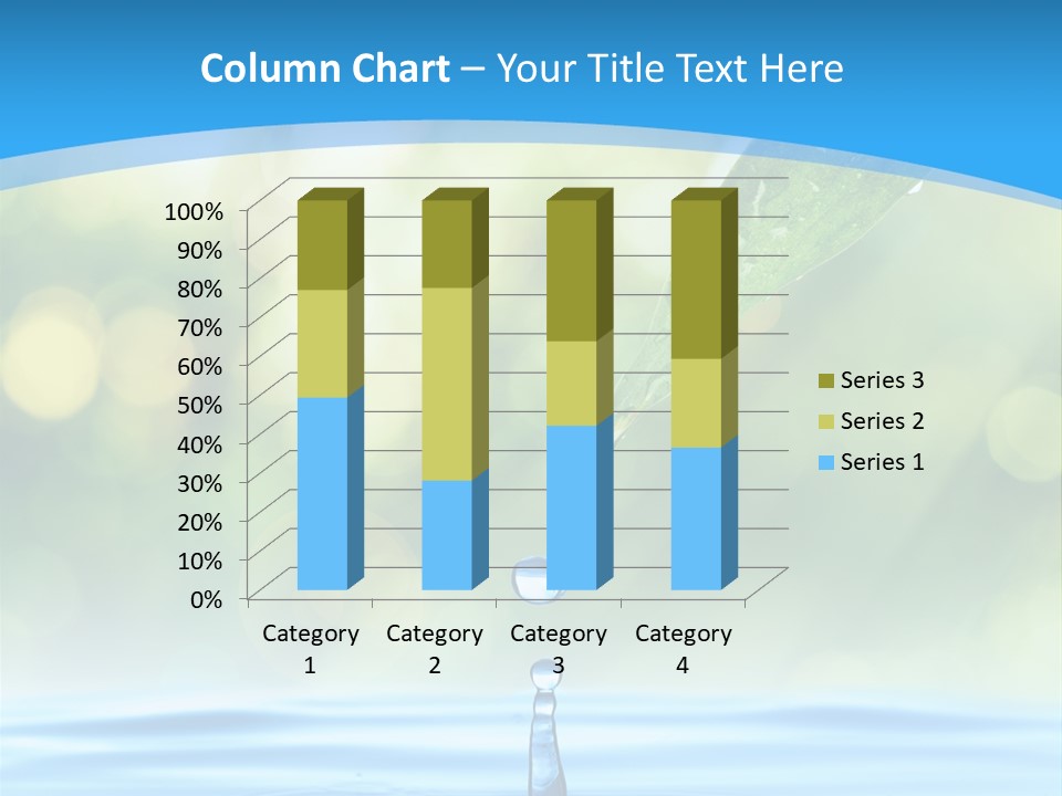 A Drop Of Water With A Green Leaf On Top Of It PowerPoint Template