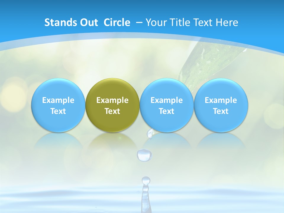 A Drop Of Water With A Green Leaf On Top Of It PowerPoint Template